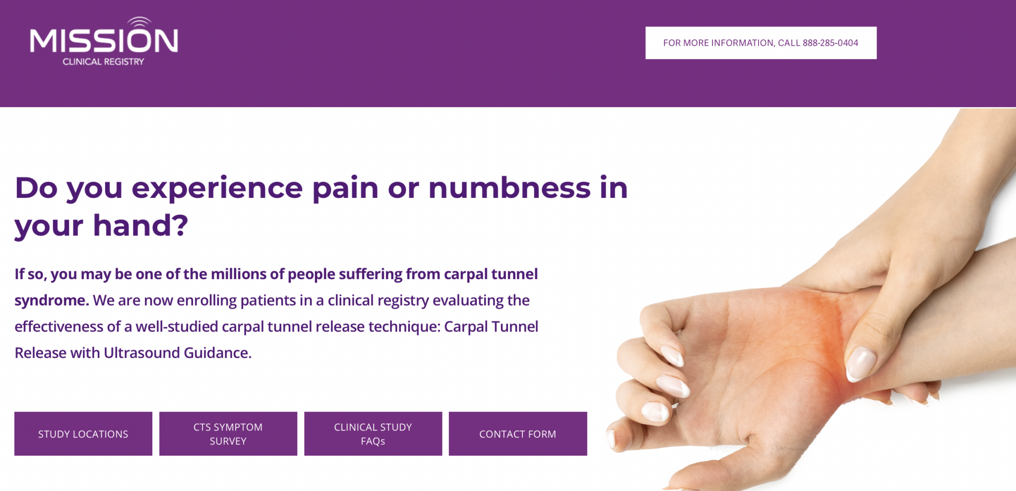 Mission Clinical Registry For Carpal Tunnel Syndrome